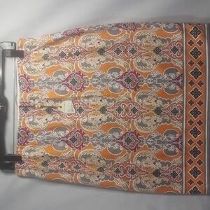 Sophie Max‎ Max Studio Tangerine Paisley stretch knit pencil skirt Large